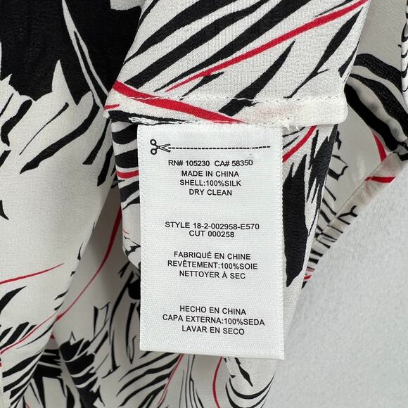 EQUIPMENT Layla Silk Print Cami Womens Small White Black Floral Leaf Print Layer - Picture 11 of 15